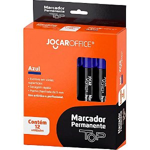 Pincel marcador permanente jocar chanfrado top azul - leonora (cx.c/12)