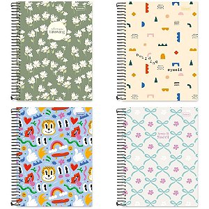 Caderno 01x1 capa dura flip college feminino 80fls. - cadersil (pct.c/04)