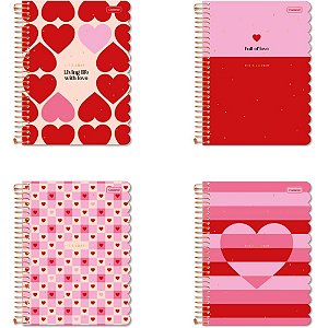 Caderno 01x1 cp.dura colegial its love c/pingente 80fls (sortido) - cadersil (unidade)