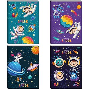 Caderno brochura 1/4 capa dura galaxy club space 80fls. - jandaia (pct.c/05)