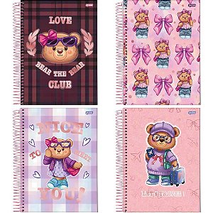 Caderno 01x1 capa dura bear the bear 80fls. i.a - jandaia (pct.c/04)