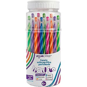 Caneta esferografica wow fun perfumada 0.7mm 5cores - leonora (pote-30)
