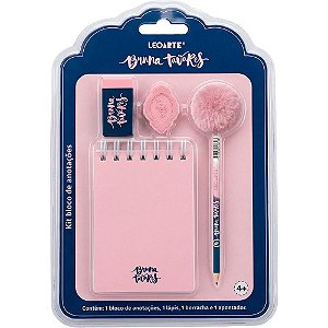 Kit escolar bruna tavares bloco 80fls+3pcs - leonora (blister)