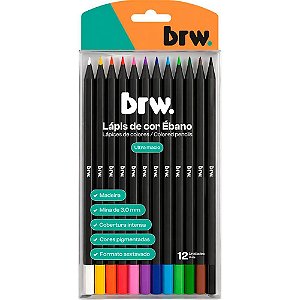 Lapis de cor sextavado ebano 12 cores - brw (unidade)