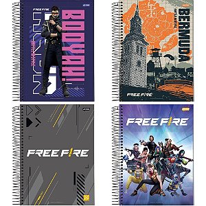 Caderno 10x1 capa dura free fire 160fls. i.a - jandaia (pct.c/04)