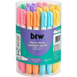 Caneta marca texto dashlight pastel 6 cores - brw (pote-24)