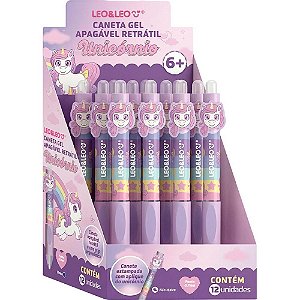 Caneta gel unicornio apagavel 0.7mm az - leonora (dp.c/12)