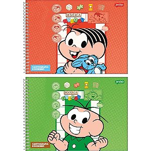 Caderno desenho univ capa dura turma da monica espiral 80fls - jandaia (pct.c/04)