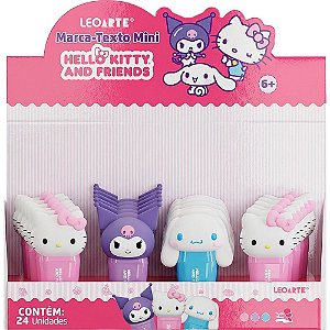 Caneta marca texto hello kitty 3d 3 cores - leonora (dp.c/24)