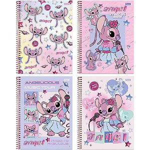 Caderno 10x1 capa dura stitch angel 160fls - foroni (pct.c/04)