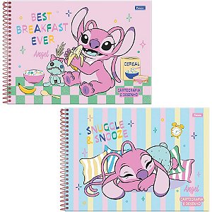 Caderno desenho univ capa dura stitch angel 80fls - foroni (pct.c/05)