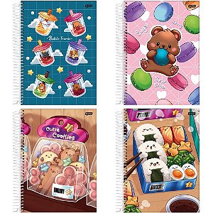 Caderno 01x1 capa dura mochi 80fls. i.a - jandaia (pct.c/04)