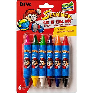 Giz de cera jumbo senninha 12 cores - brw (unidade)