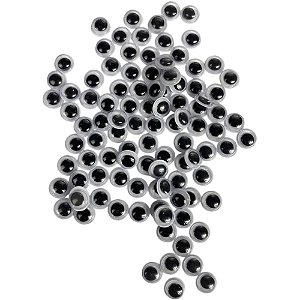 Artesanato olho movel 8mm preto - art lille (pct.c/100)