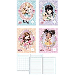 Caderno quadriculado 1/4 jolie 40fls 1x1cm cd broch. - tilibra (pct.c/05)