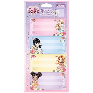 Etiqueta escolar decorada jolie c/8etiq. 100x208mm - tilibra (pct.c/10)