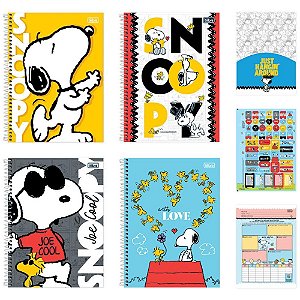 Caderno 10x1 capa dura snoopy 160fls capa unica - tilibra (pct.c/04)