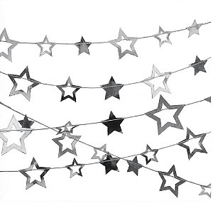 Artigo para decoracao estrelas prata cordao 1,50m - art lille (unidade)
