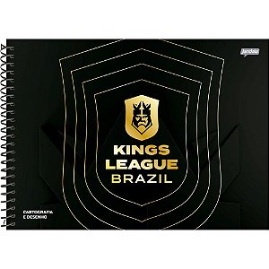 Caderno desenho univ capa dura kings league brasil esp.80fls. - jandaia (pct.c/04)