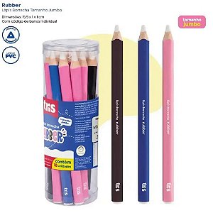 Borracha lapis tris rubber jumbo pt/az/rs - summit (pote-18)