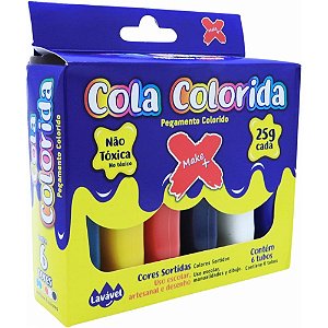Cola colorida 6 cores 25g - make+ (pct.c/06)