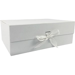 Caixa para presente com tampa rigida dobr. branco 20x18x8cm - art lille (unidade)
