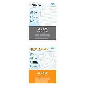 Papel almaco pauta e margem 203x277mm - tilibra (pct.c/400)