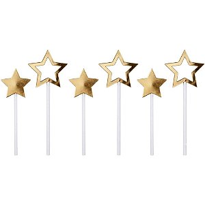 Artigo para decoracao estrela topper dourado - art lille (pct.c/10)
