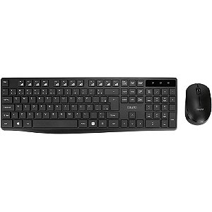 Kit perifericos teclado+mouse sem fio preto - multi (kit)
