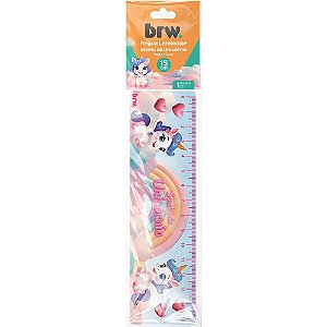 Regua plastica unicornio lenticular 15cm. - brw (cx.c/12)