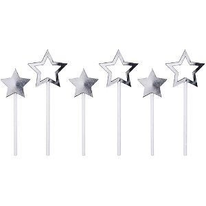 Artigo para decoracao estrela topper prata - art lille (pct.c/10)