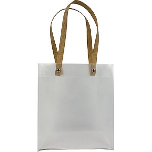 Sacola para presente lisa pvc transparente 17x8x20cm - art lille (pct.c/10)