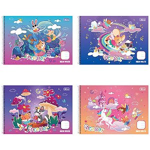 Caderno desenho univ capa dura spice kids meia pauta 40f fem - tilibra (pct.c/04)