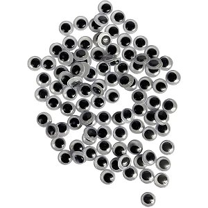 Artesanato olho movel 10mm preto - art lille (pct.c/100)