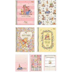 Caderno 10x1 capa dura pooh 160fls capa unica - tilibra (pct.c/04)