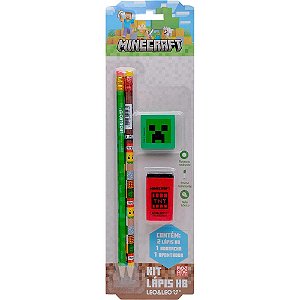 Kit escolar minecraft hb c/04 pecas - leonora (blister)