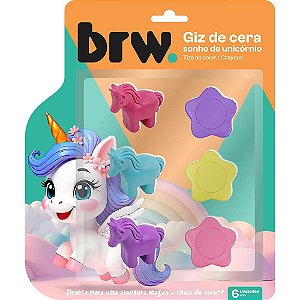 Giz de cera curto unicornio 6 formatos - brw (unidade)