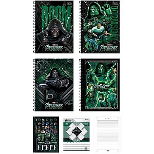Caderno 10x1 capa dura vingadores doutor destino 160f - tilibra (pct.c/04)