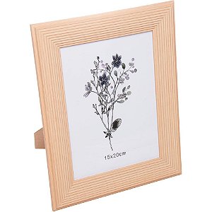 Porta retrato friso natural mdf/vidro 15x20c - lyor (unidade)