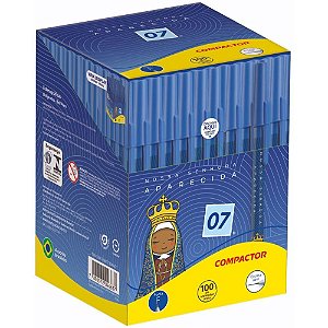 Caneta esferografica 07 vibes nossa sr aparecida az - compactor (cx.c/100)