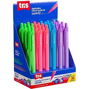Lapiseira 0.9mm tris comfy neon retratil 4 cor - summit (dp.c/24)