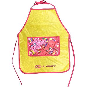 Avental escolar decorado fini c/bolso infantil - leonora (unidade)