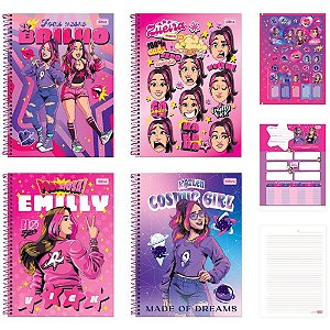 Caderno 10x1 capa dura emilly vick e katlen 160fls - tilibra (pct.c/04)