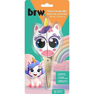 Tesoura escolar unicornio 13cm. - brw (unidade)