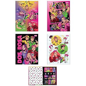 Caderno brochurao capa dura dos rosa 80fls. - tilibra (pct.c/05)