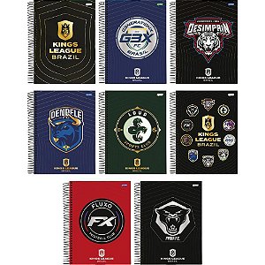 Caderno 01x1 capa dura kings league brasil 80fls. i.a - jandaia (pct.c/04)