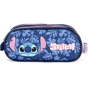 Estojo triplo stitch azul tecido - luxcel (unidade)