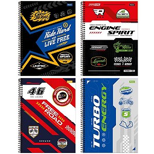 Caderno 10x1 capa dura roadclub 160fls - foroni (pct.c/04)