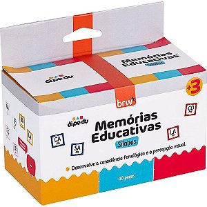 Brinquedo pedagogico dipedu memoria silabas 40pcs - brw (unidade)