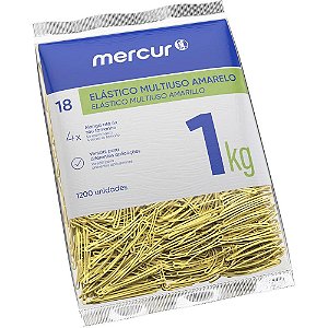 Elastico amarelo n.18 multiuso 1kg 1200pecas - mercur (pacote)